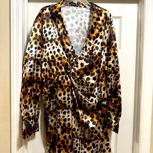 PrettyLittleThing Leopard Print Midi Dress